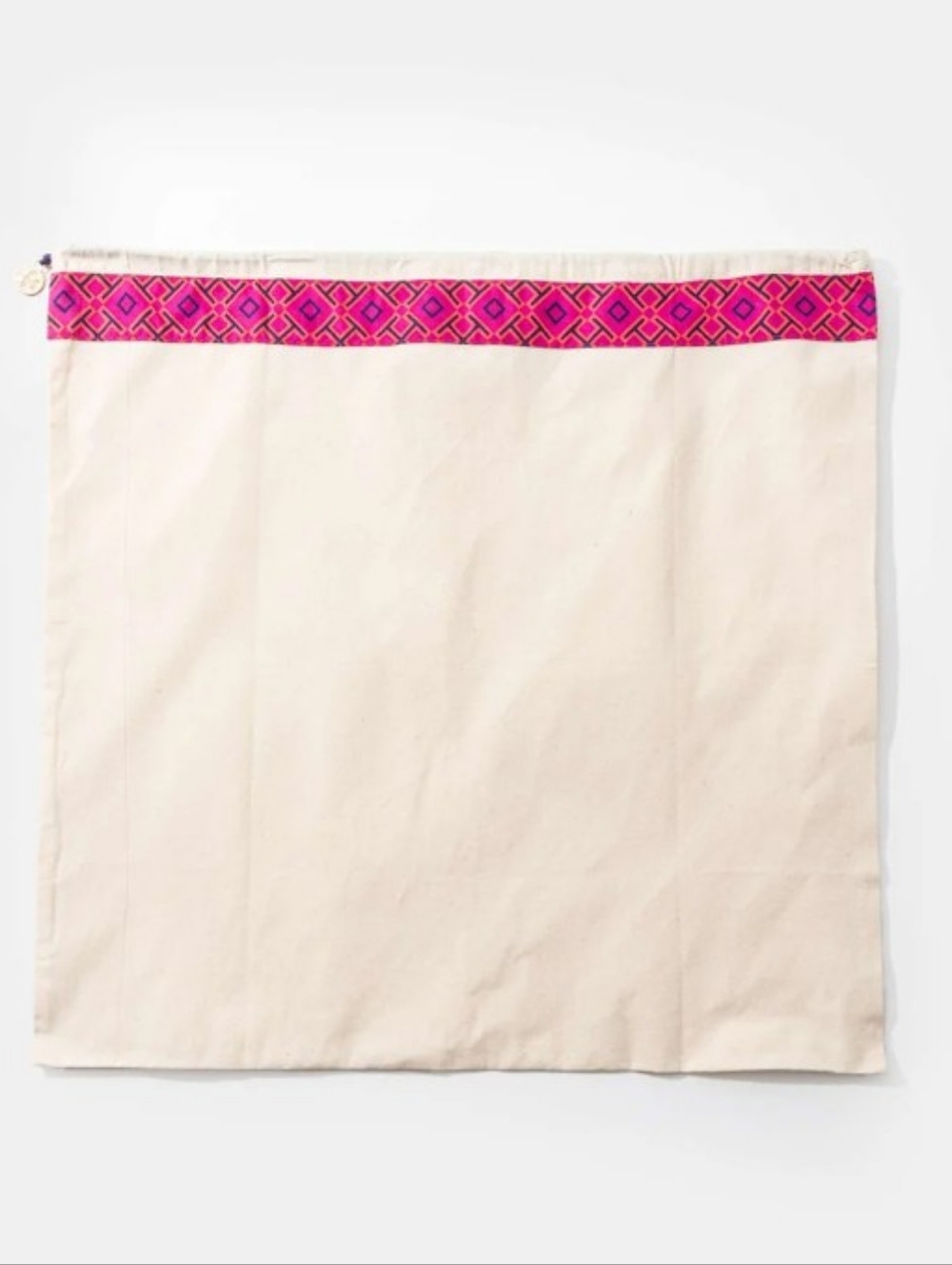 Tory Burch Large Canvas Drawstring Dustbag Tote  Geometric Trim Gold Brand Charm